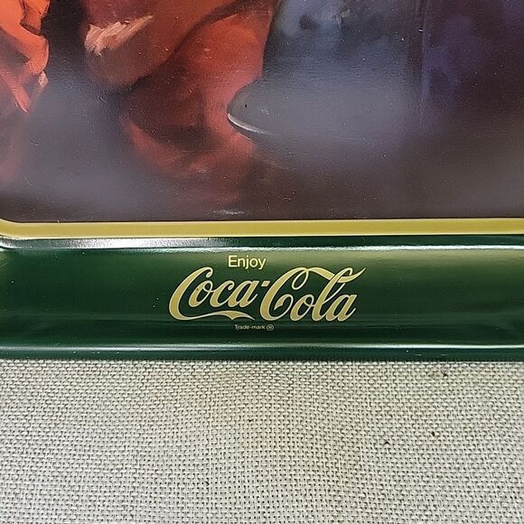 Vintage Coca-Cola Santa  Serving Tray Christmas List Good Boys & Girls +bottles - Picture 6 of 16